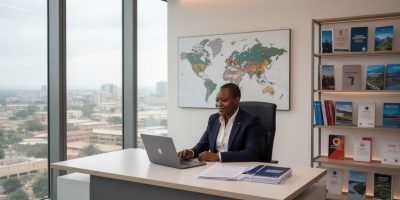 Visit & Work Travel Agency's Dedicated Account Management team collaborating with a corporate client.