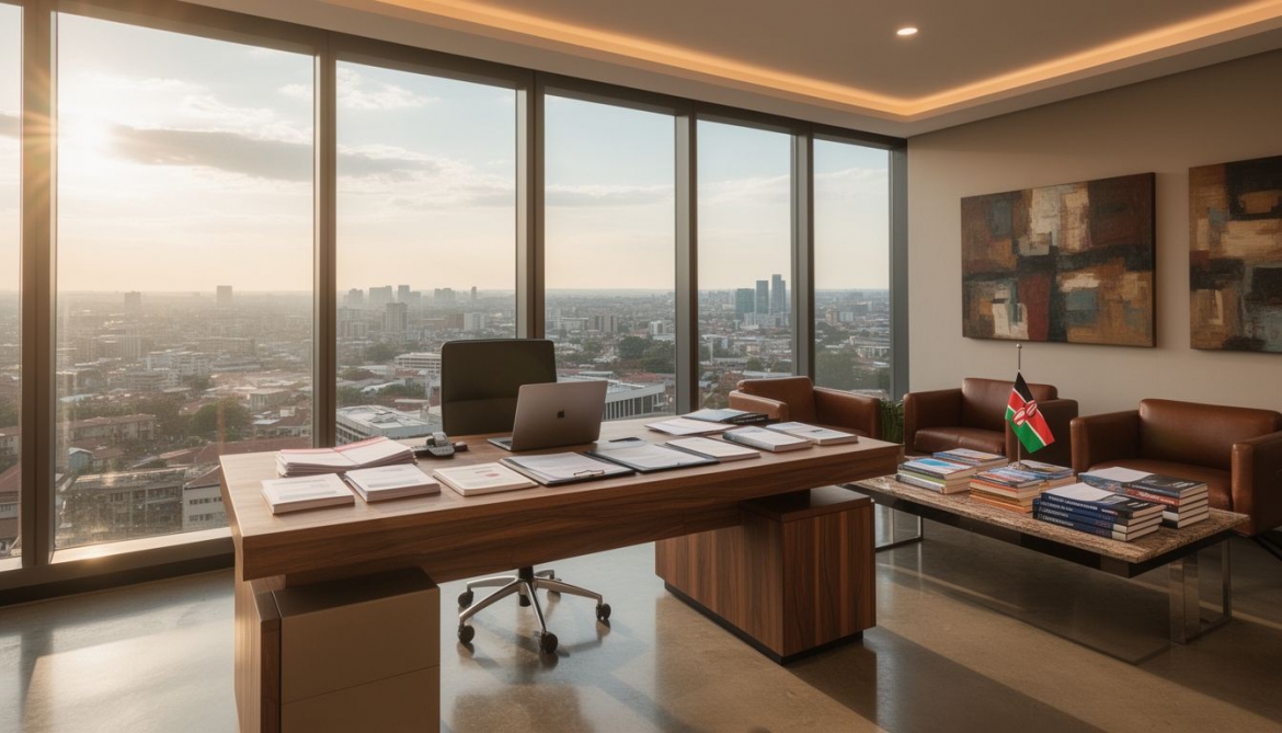 Executive looking at a business travel itinerary with a global map background