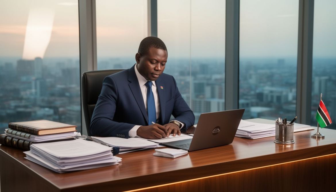 A hand signing a legal document with a pen, representing Legal Documentation Services in Kenya by Visit & Work Travel Agency.