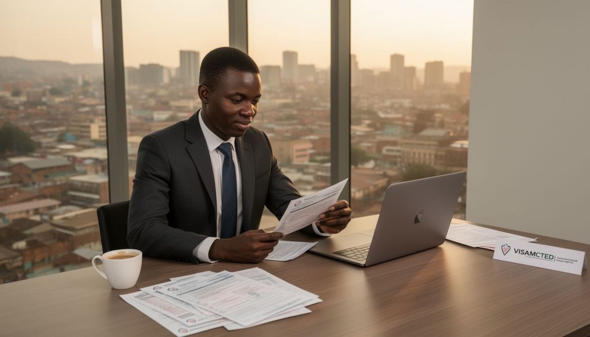 Visit & Work Travel Agency expert assisting with Temporary Work Permits application process